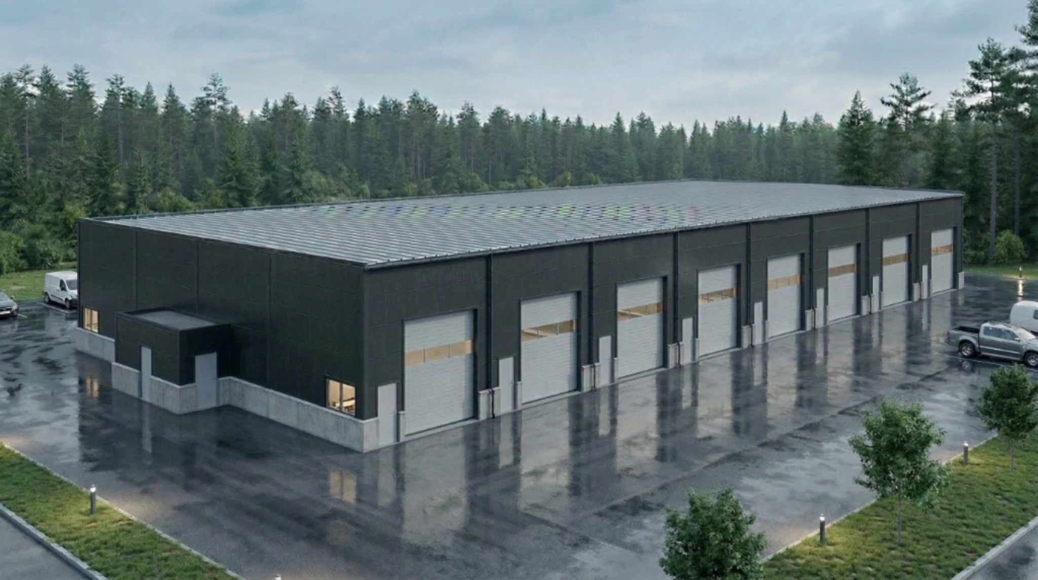 Fugleperspektiv av prosjektet